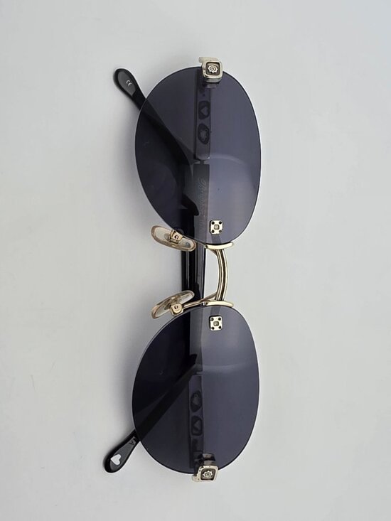 Brighton Copacabana Silver Black Frame Grey Lens Rimless Sunglasses 59-17-135 main image 10